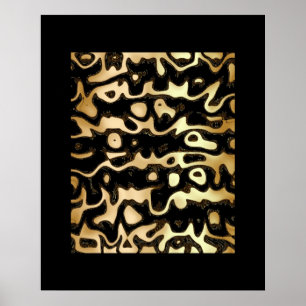 Pôsteres ZIZZAGO Arte Preto Dourado África Abstrat
