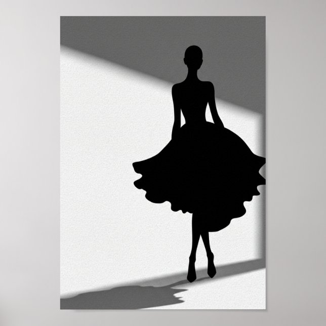 Posters Black and White Fashion Silhouette (Frente)