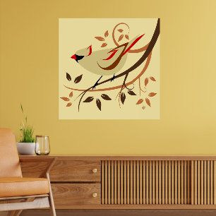 Posters cardinais do norte fêmeas