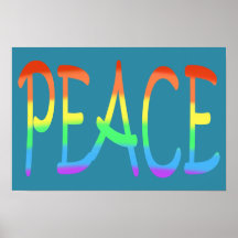 Posters Coloridos do Arco-Íris de Palavras de Paz