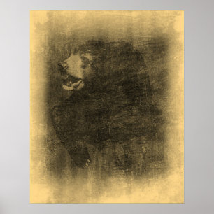 Posters da arte do vintage do urso preto