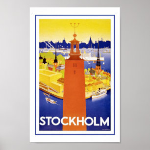 Posters das viagens vintage de Europa da suecia de