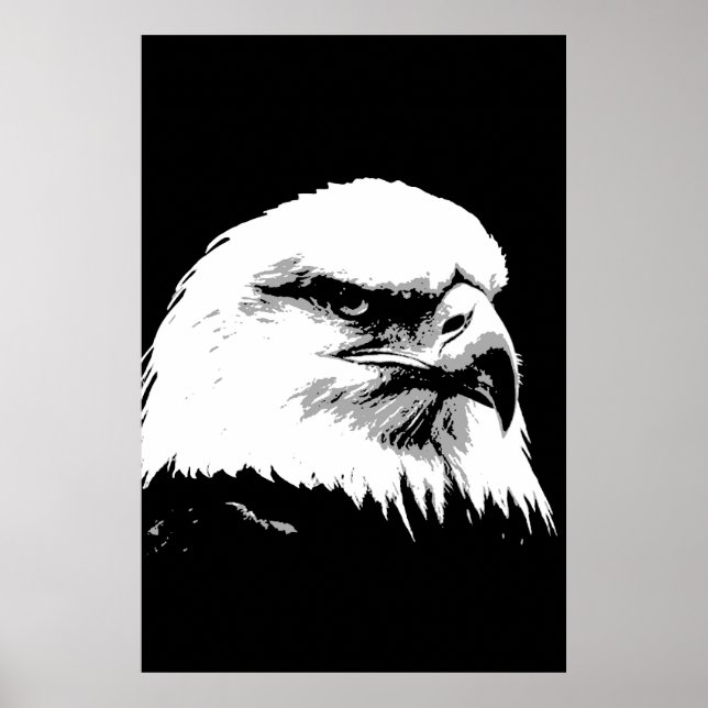 Posters de Águia Bald Poster Impressão Eagles BW A (Frente)