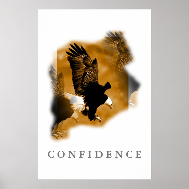 Posters de Arte de Confiança Motivacional Eagle (Frente)