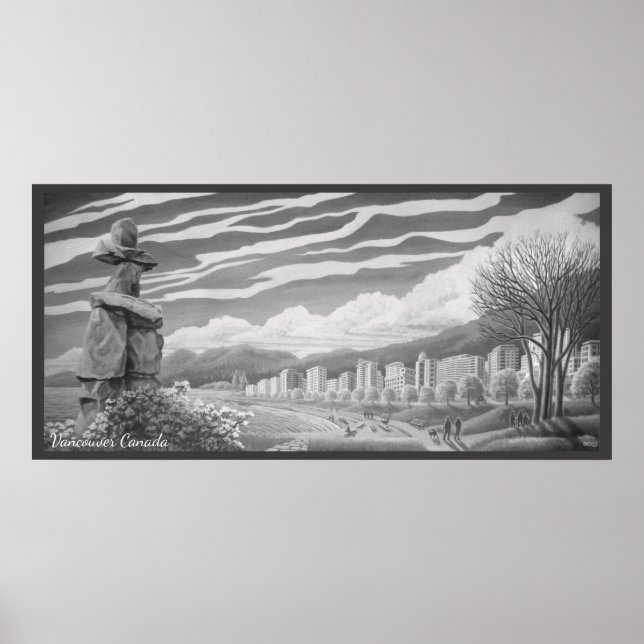 Posters de Arte Vancouver Impressões Inukshuk (Frente)