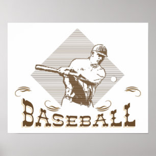 Posters De Basebol Com Estilo Retroativo