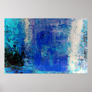 Posters de Decoração de Impressão Abstrato Azul Mo