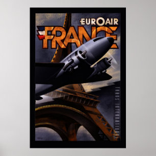 Posters de EuroAir-France do vintage