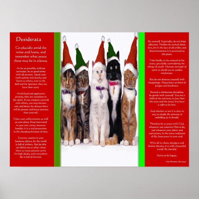 POSTERS de gatos de Natal DESIDERADOS (Frente)