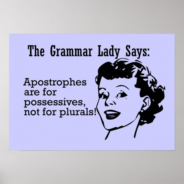 Posters de Grammar Lady Apostrophes (Frente)