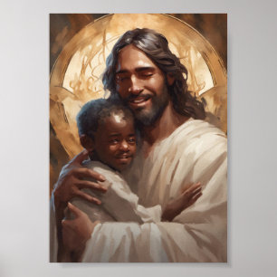 posters de Jesus e criança