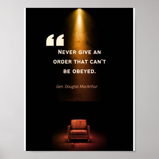 Posters de liderança - Douglas MacArthur (Frente)