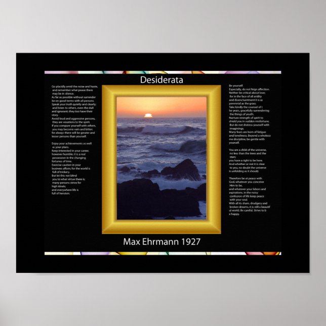 POSTERS de rochas DESIDERATA (Frente)