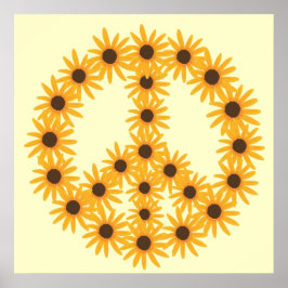 Posters de Sinais de Paz de Pintura de Girassóis A
