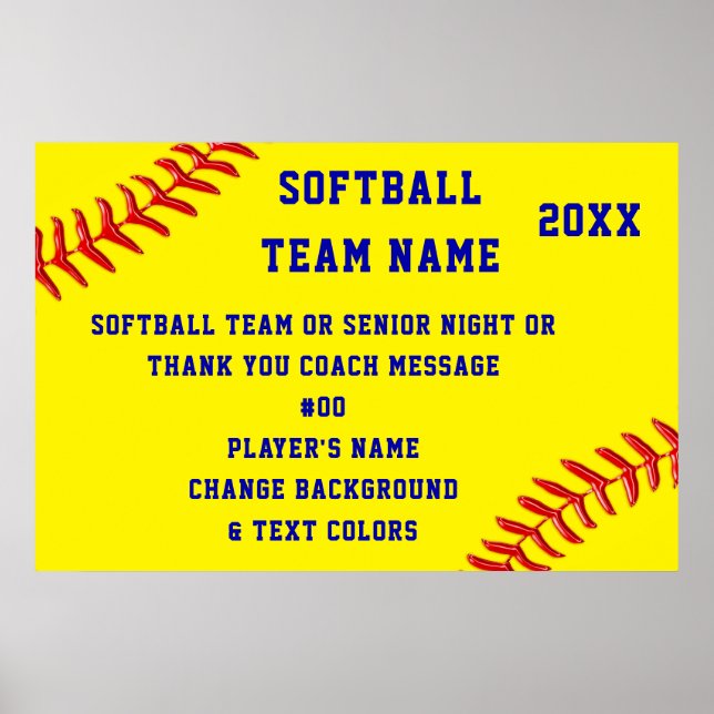 Posters de Softball personalizados, Mais velho de  (Frente)