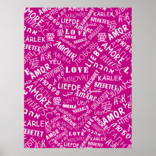 Posters de Texto de Amor - Cor Personalizada