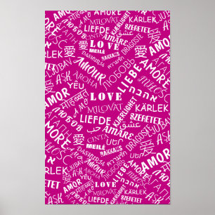 Posters de Texto de Amor - Cor Personalizada