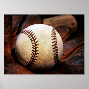 Posters do basebol - luva & bola de basebol