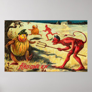 Posters do clássico dos cartões do Dia das Bruxa
