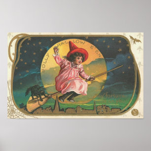 Posters do clássico dos cartões do Dia das Bruxa