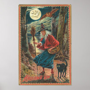 Posters do clássico dos cartões do Dia das Bruxa