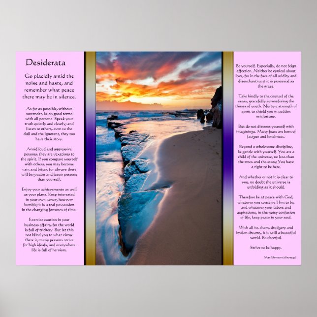 Posters do Oceano Azul Desiderata (Frente)