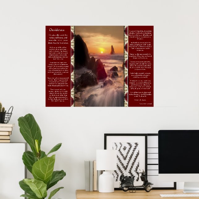 Posters do Oceano Laranja Desiderata (Escritório em casa)