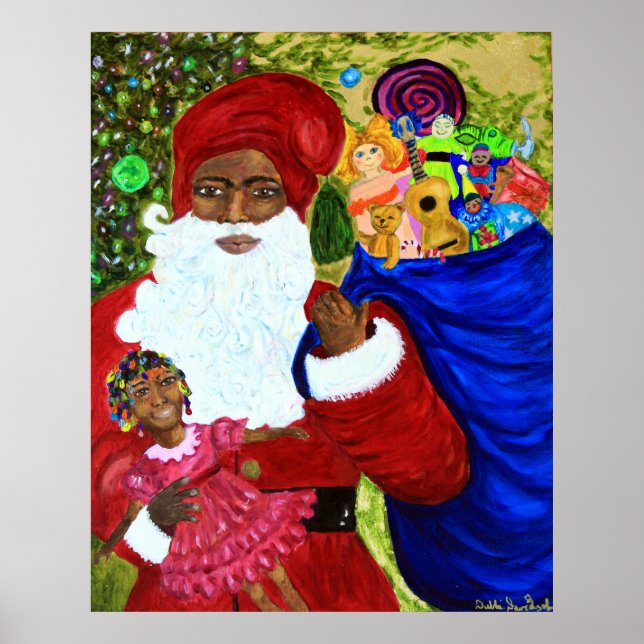 Posters do Pai Natal Negro - Presentes - Arte - Af (Frente)