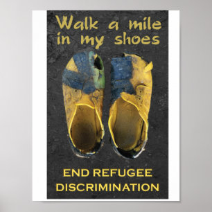 Posters dos refugiados do apoio