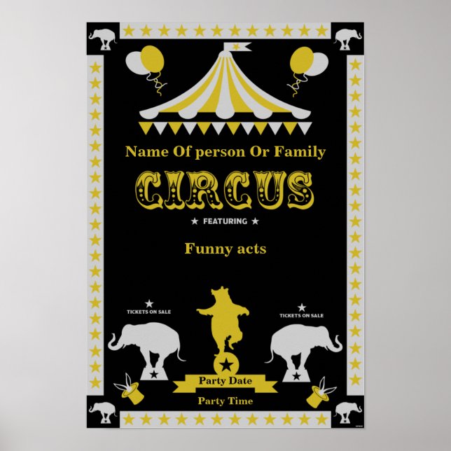 Posters E Cartões Do Partido Circo (Frente)