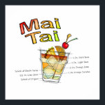 POSTERS E IMPRESSÕES DE ARTE DE COCKTAIL MAI<br><div class="desc">Um cheio ilustrativo do famoso cocktail Tiki de rum duplo, o Mai Tai. O desenho mostra um vidro rochoso (antiquado) cheio de gelo e cada ingrediente é dotado de proporções de receitas do coquetel. A renderização do coquetel inclui guarnições de uma cereja Maraschino, uma fatia de laranja e uma cunha...</div>