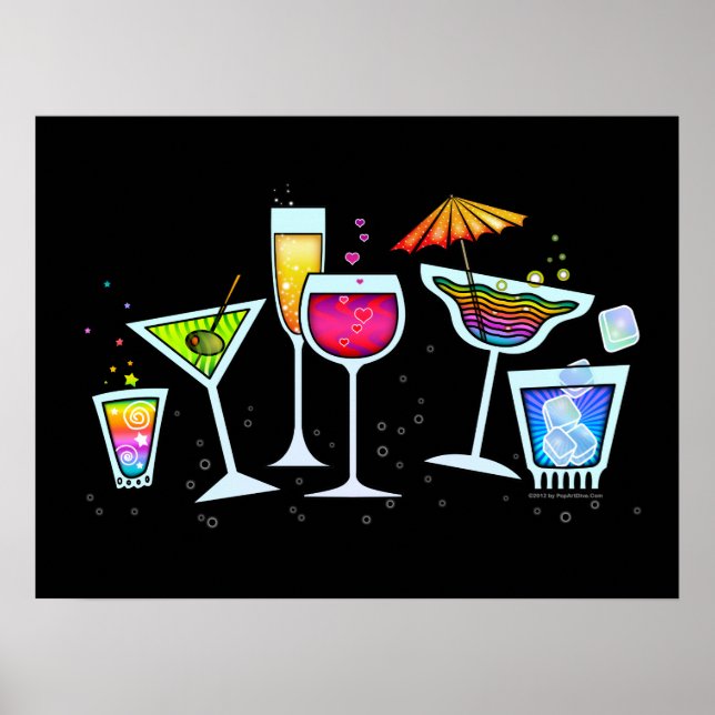 POSTERS E IMPRESSÕES DE ÓCULOS DE COCKTAIL (Frente)
