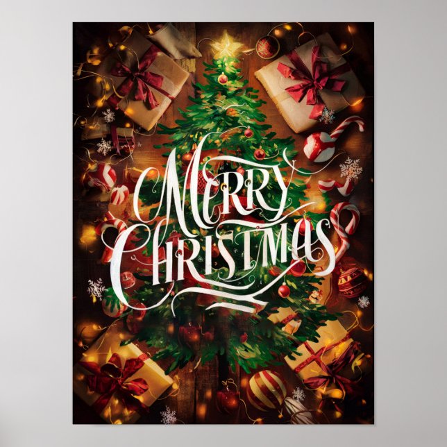 Posters e Impressões de pintura de óleo de Natal # (Frente)