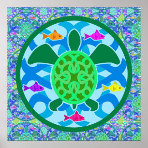 Posters e Impressões de Tartarugas do Mar Verde