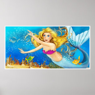 Posters e produto da série da sereia