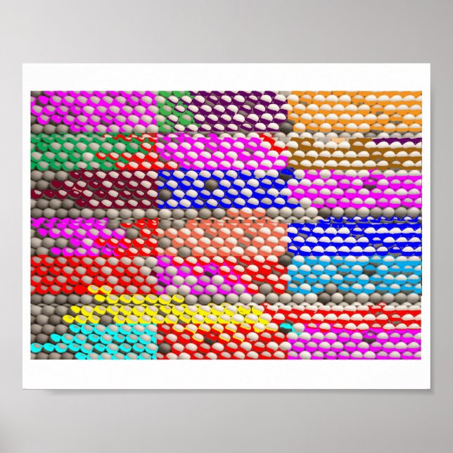 POSTERS Gráficos Padrões Estrelas Flores (Frente)