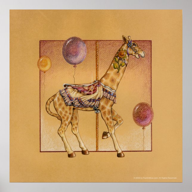 Posters, Impressões - Carousel Giraffe (Frente)