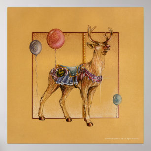 Posters, Impressões - Carrossel Reindeer ou Elk