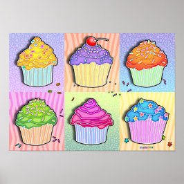 Posters, Impressões - Cupcakes de arte Pop