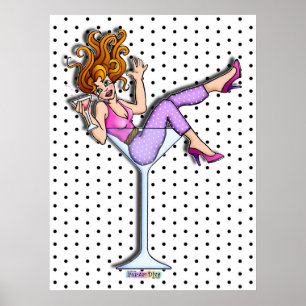 Posters, impressões - menina em um vidro de