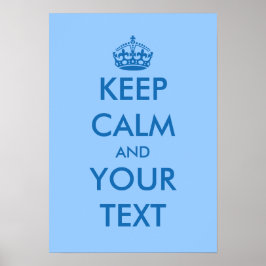 Posters KeepCalm azuis | modelo personalizável