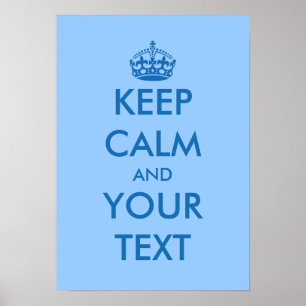 Posters KeepCalm azuis   modelo personalizável