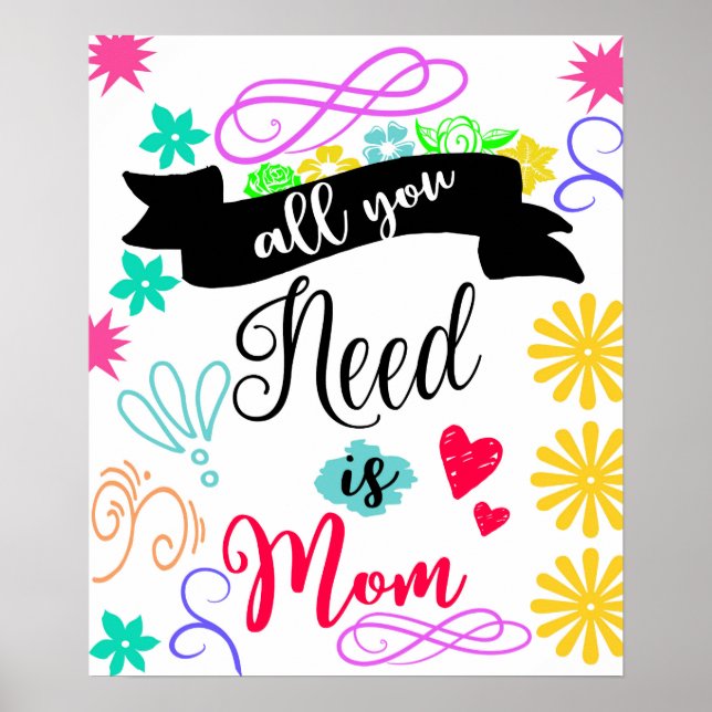 Posters para a mãe - Poster Dia de as mães - Prese (Frente)