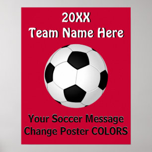 Posters personalizados de FUTEBOL com o TEXTO, COR