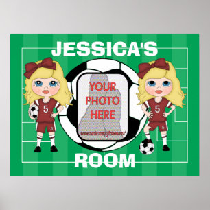 Posters personalizáveis para garotas de futebol