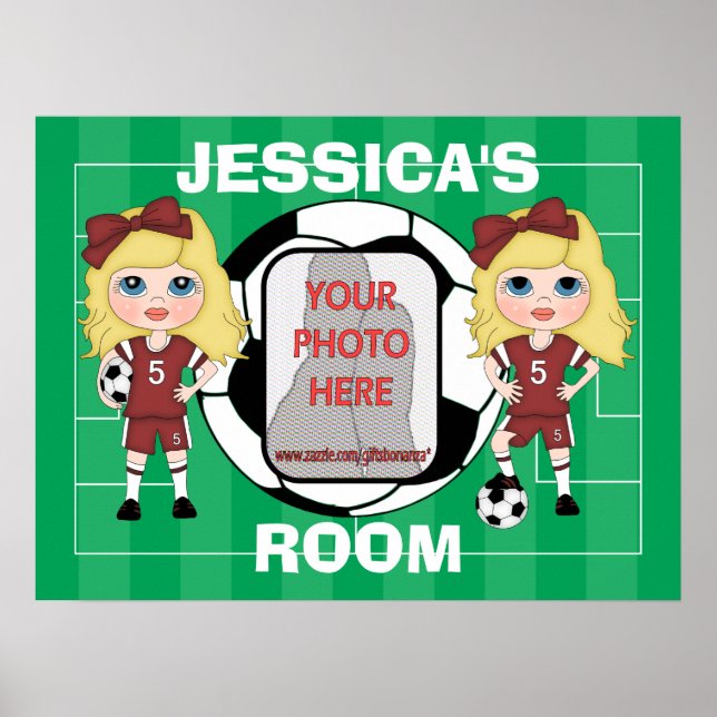 Posters personalizáveis para garotas de futebol (Frente)