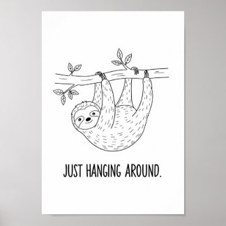 Posters Preto e Branco Citação Engraçada de Animal