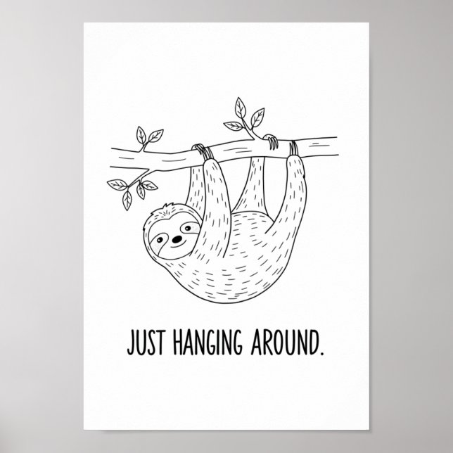 Posters Preto e Branco Citação Engraçada de Animal (Frente)