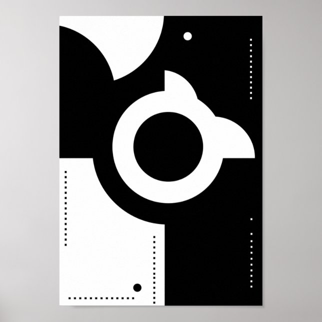 Posters Preto e Branco Moderno Abstrato (Frente)