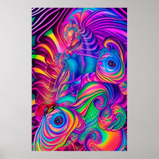 Posters Psicodélicos de Arte de Parede são o Homem